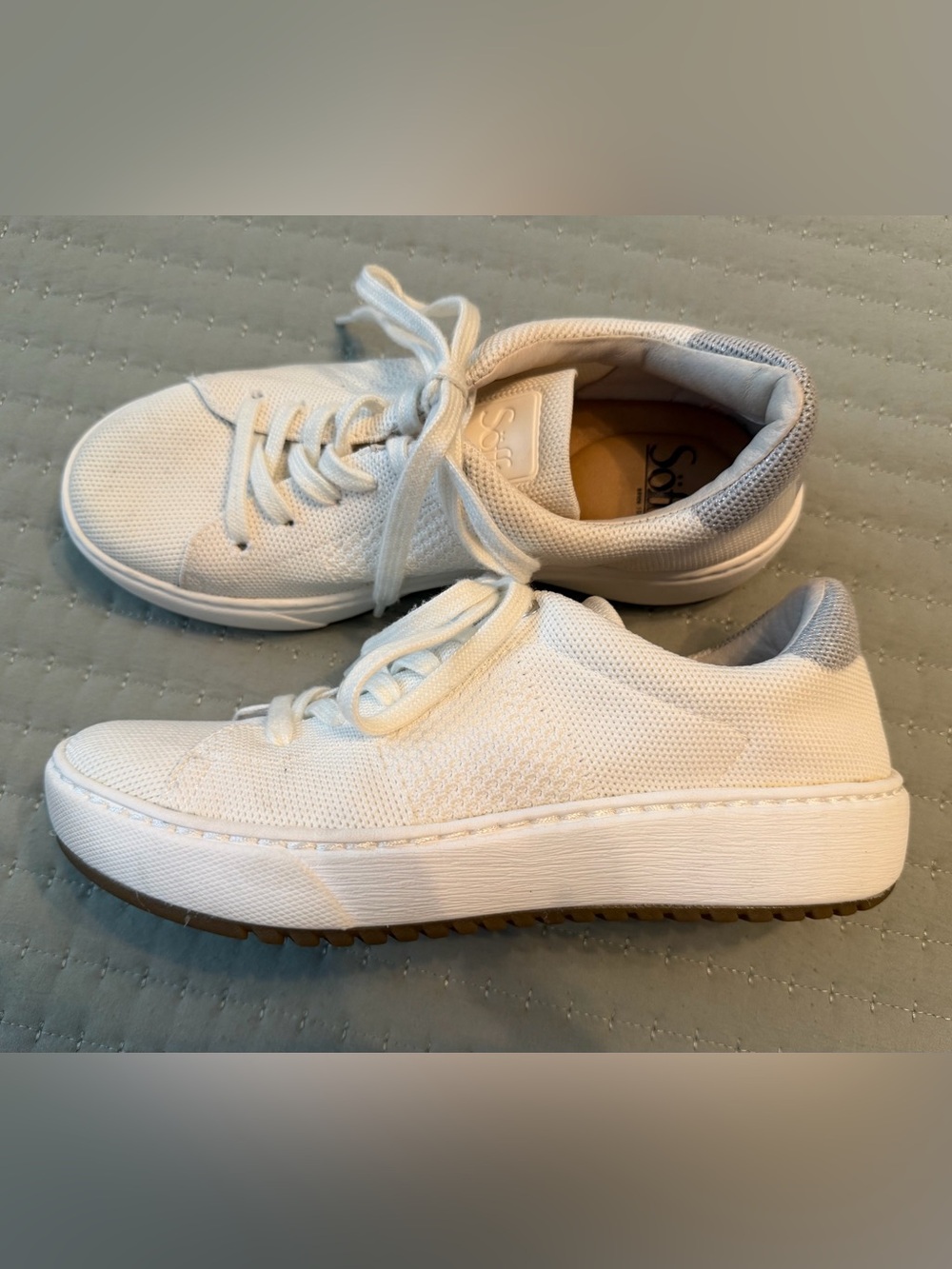 Söfft White Mesh Lace-Up Sneakers